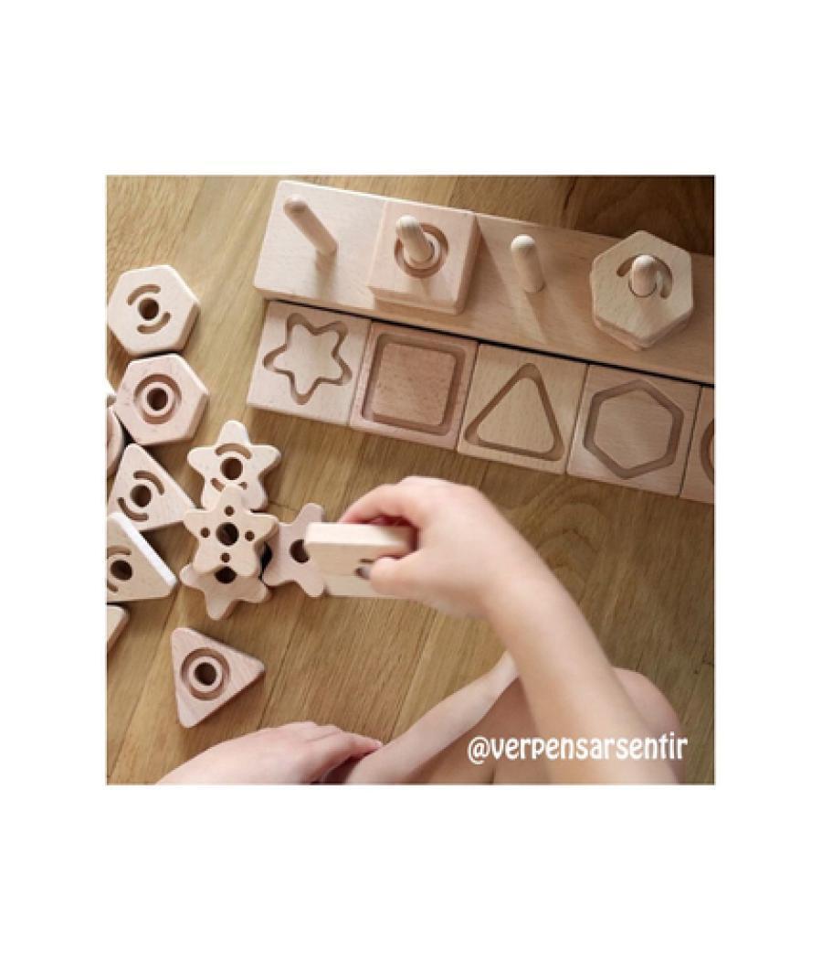 Juego didactico andreutoys formas geometricas sensoriales madera