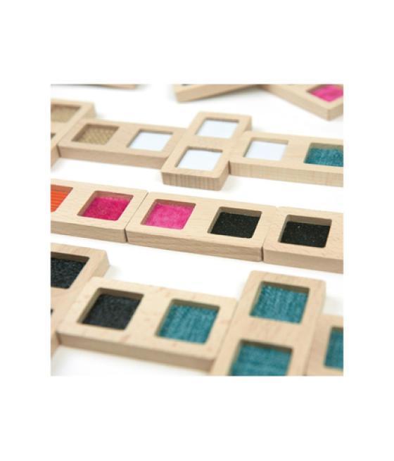 Juego didactico andreutoys domino sensorial texturas madera 28 piezas