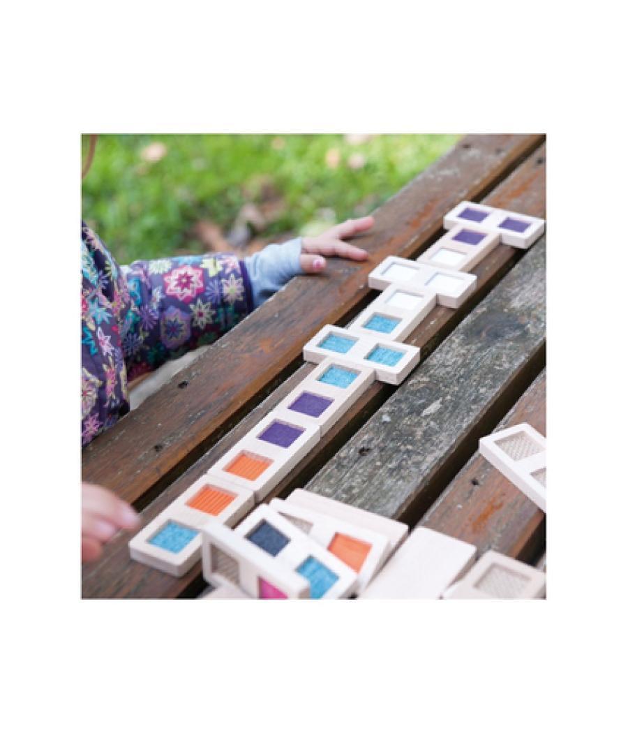 Juego didactico andreutoys domino sensorial texturas madera 28 piezas