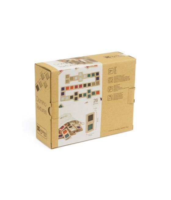 Juego didactico andreutoys domino sensorial texturas madera 28 piezas