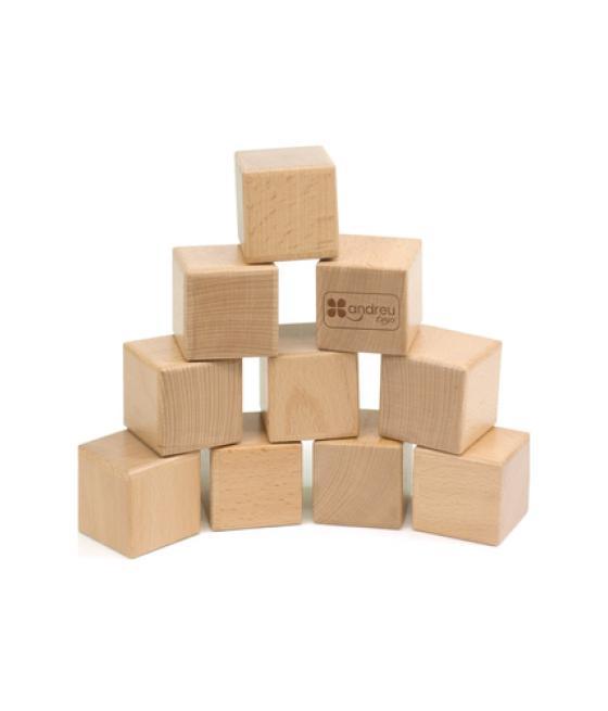 Juego didactico andreutoys 10 cubos sensoriales con sonido madera