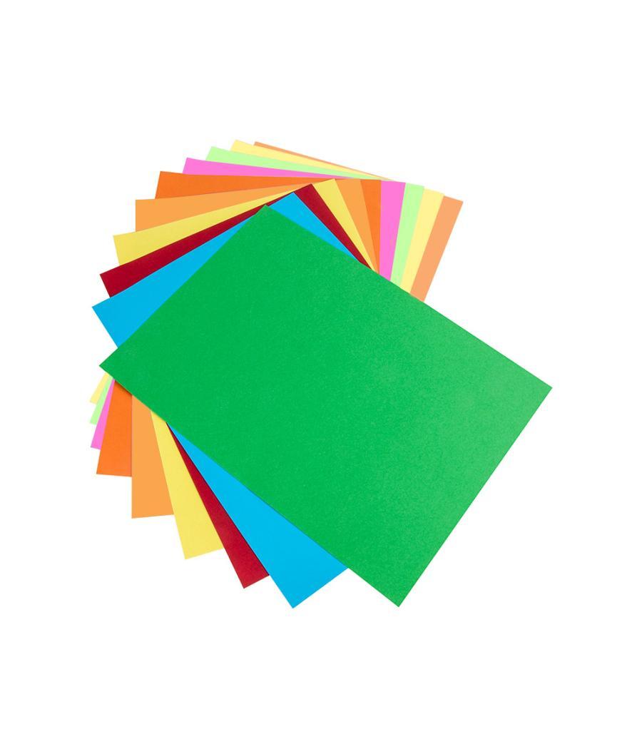 Bloc trabajos manuales liderpapel cartulina 240x315mm 10 hojas 5 colores neon + 5 colores intensos