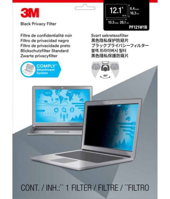 3M Filtro de privacidad de para ordenadores personales con pantalla panorámica de 12,1" (16:10)