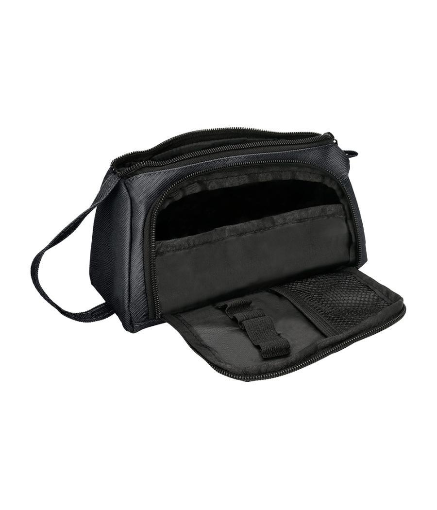 Bolso escolar portatodo antartik con bolsillo delantero desplegable color negro 110x85x200 mm