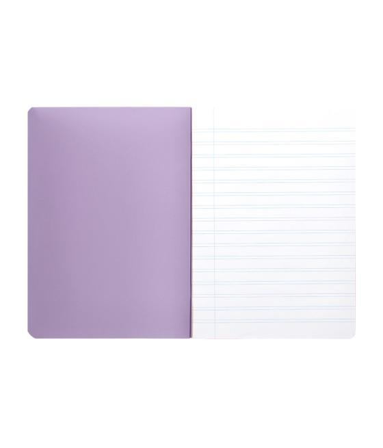 Libreta liderpapel 360 tapa de plástico a5 48 hojas 90g/m2 horizontal con doble margen colores pastel