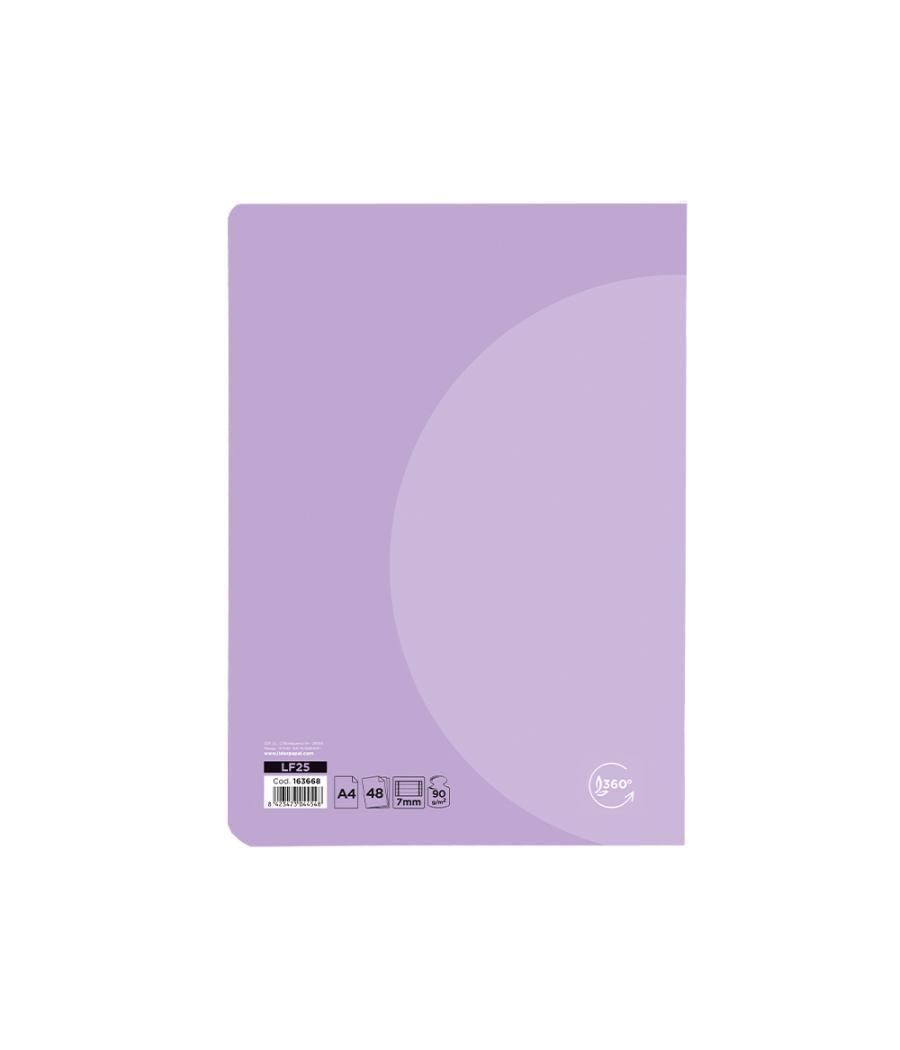 Libreta liderpapel 360 tapa de plástico a5 48 hojas 90g/m2 horizontal con doble margen colores pastel