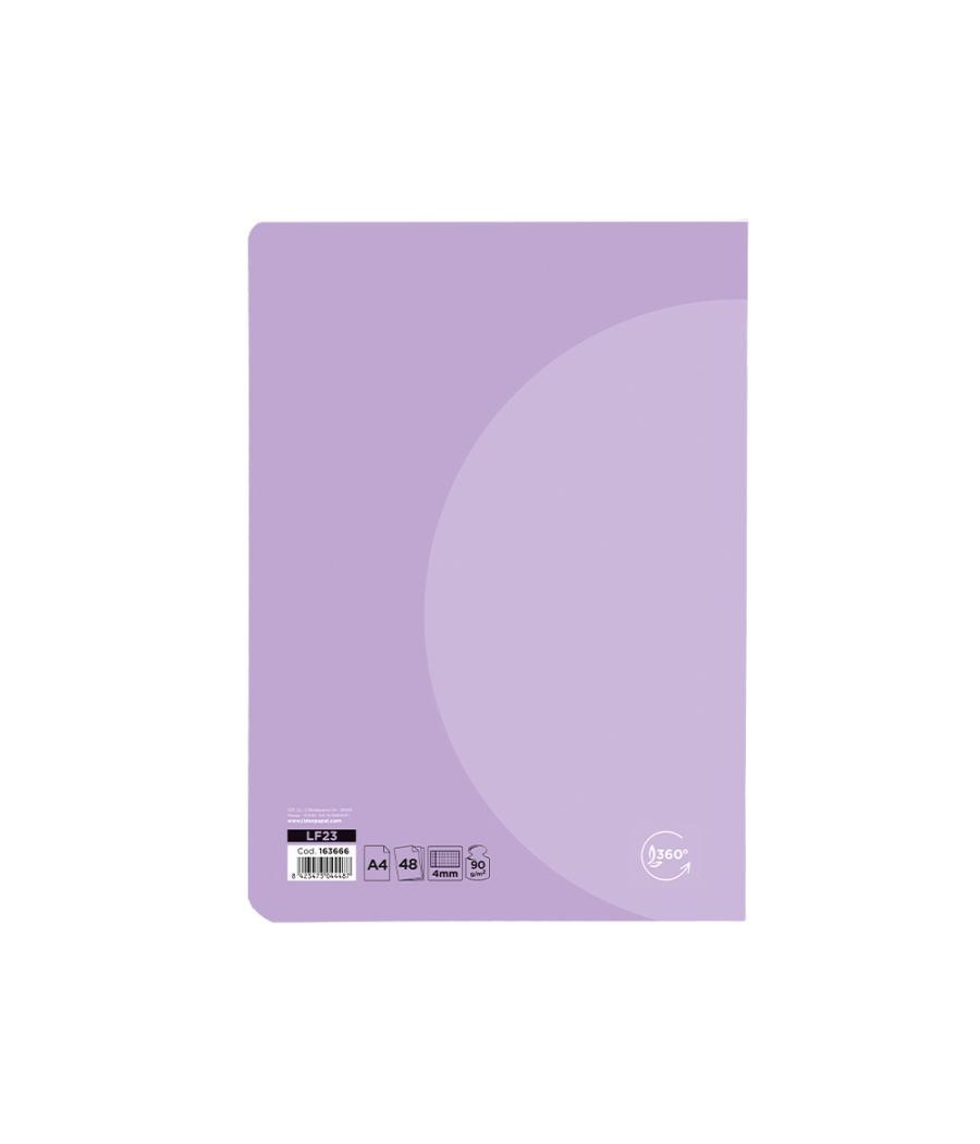 Libreta liderpapel 360 tapa de plástico a5 48 hojas 90g/m2 cuadro 4 mm con margen colores pastel surtidos