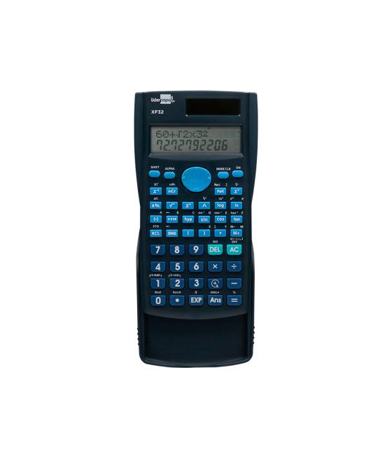 Calculadora liderpapel cientifica xf32 12 dígitos 240 funciones con tapa solar y pilas color azul 156x85x20