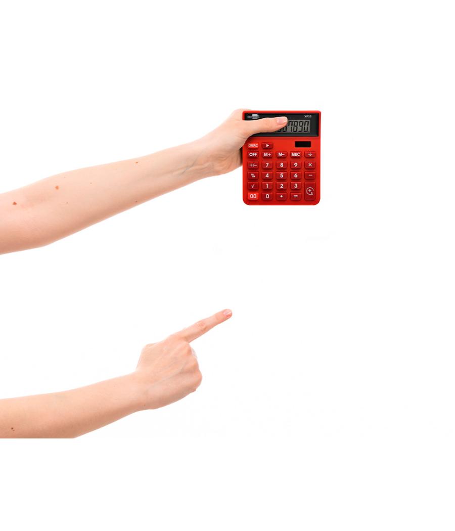 Calculadora liderpapel sobremesa xf22 10 dígitos solar y pilas color rojo 127x105x24 mm