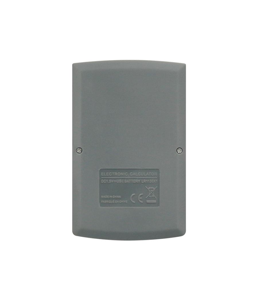 Calculadora liderpapel bolsillo xf07 8 dígitos solar y pilas color gris 98x62x8 mm