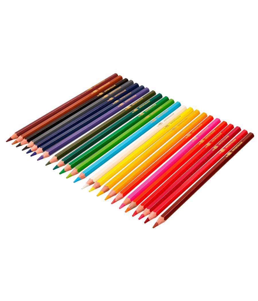 Lápices de colores acuarelables liderpapel caja de 24 unidades colores surtidos