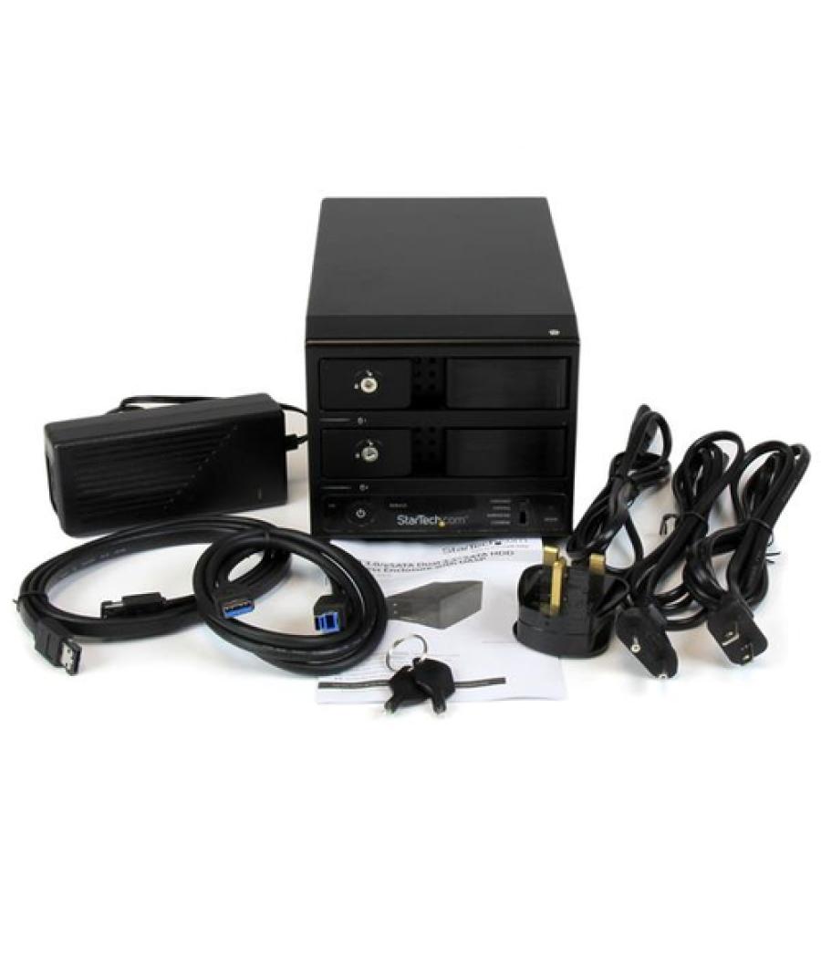 StarTech.com Caja USB 3.0 con UASP y eSATA de Discos Duros con 2 Bahías SATA III Hot-Swap de 3,5 Pulgadas sin Bandeja