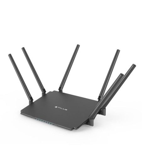 Talius - router wireless rt2100 - wifi ac 2100mbps - 4 puertos rj45 gigabit - usb - 6 antenas