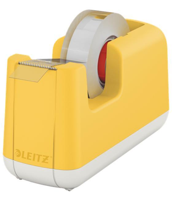 Portarrollo sobremesa leitz cosy plástico para cintas 33 mt color amarillo