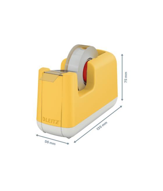 Portarrollo sobremesa leitz cosy plástico para cintas 33 mt color amarillo