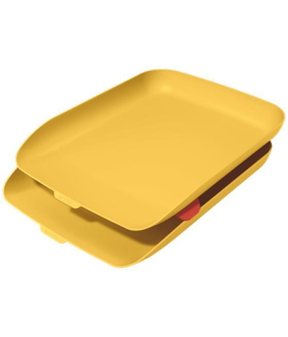 Bandeja sobremesa plástico leitz cosy set de 2 unidades amarillo 274x81x407 mm