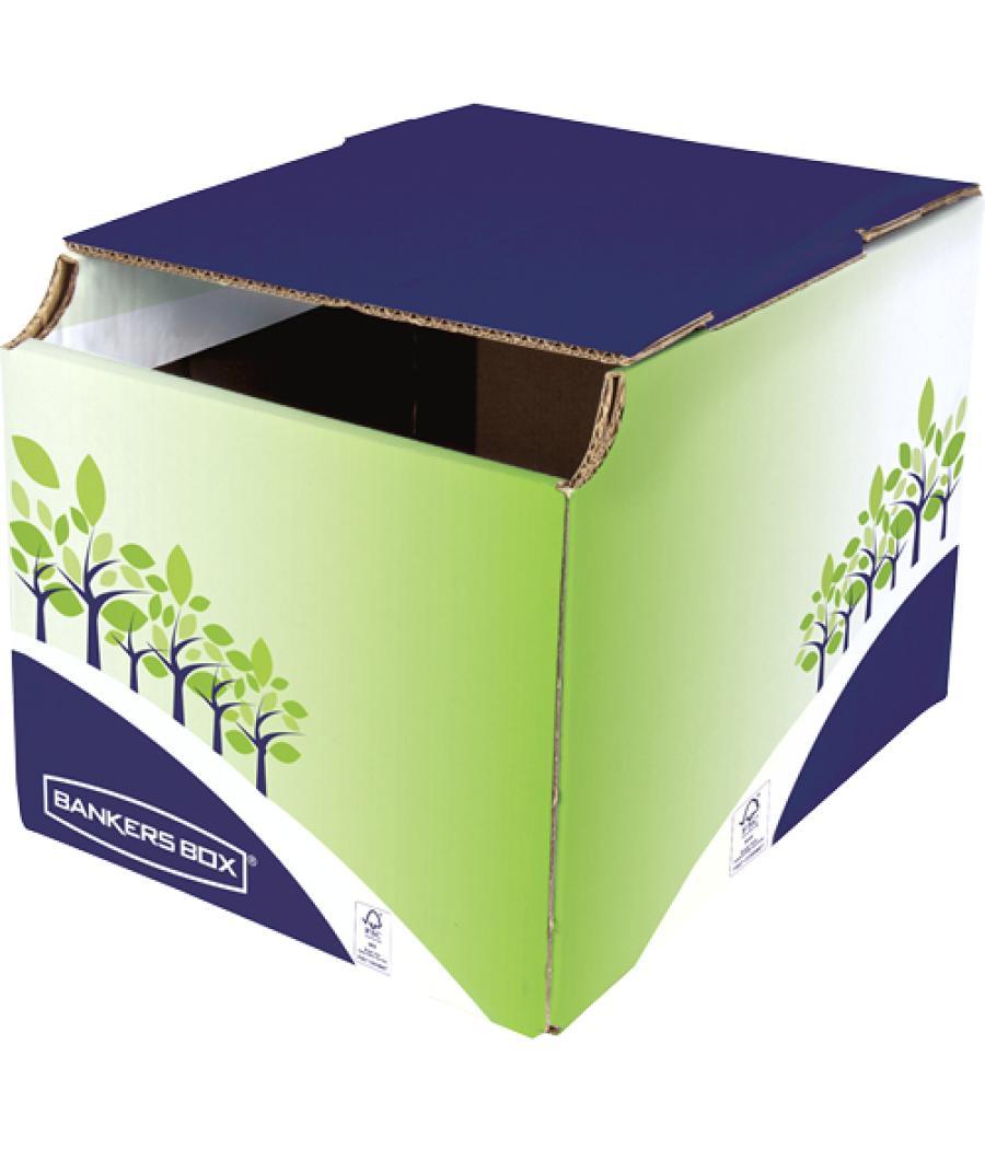 Contenedor papelera reciclaje fellowes sobremesa cartón 100% reciclado montaje manual entrada frontal y tapa