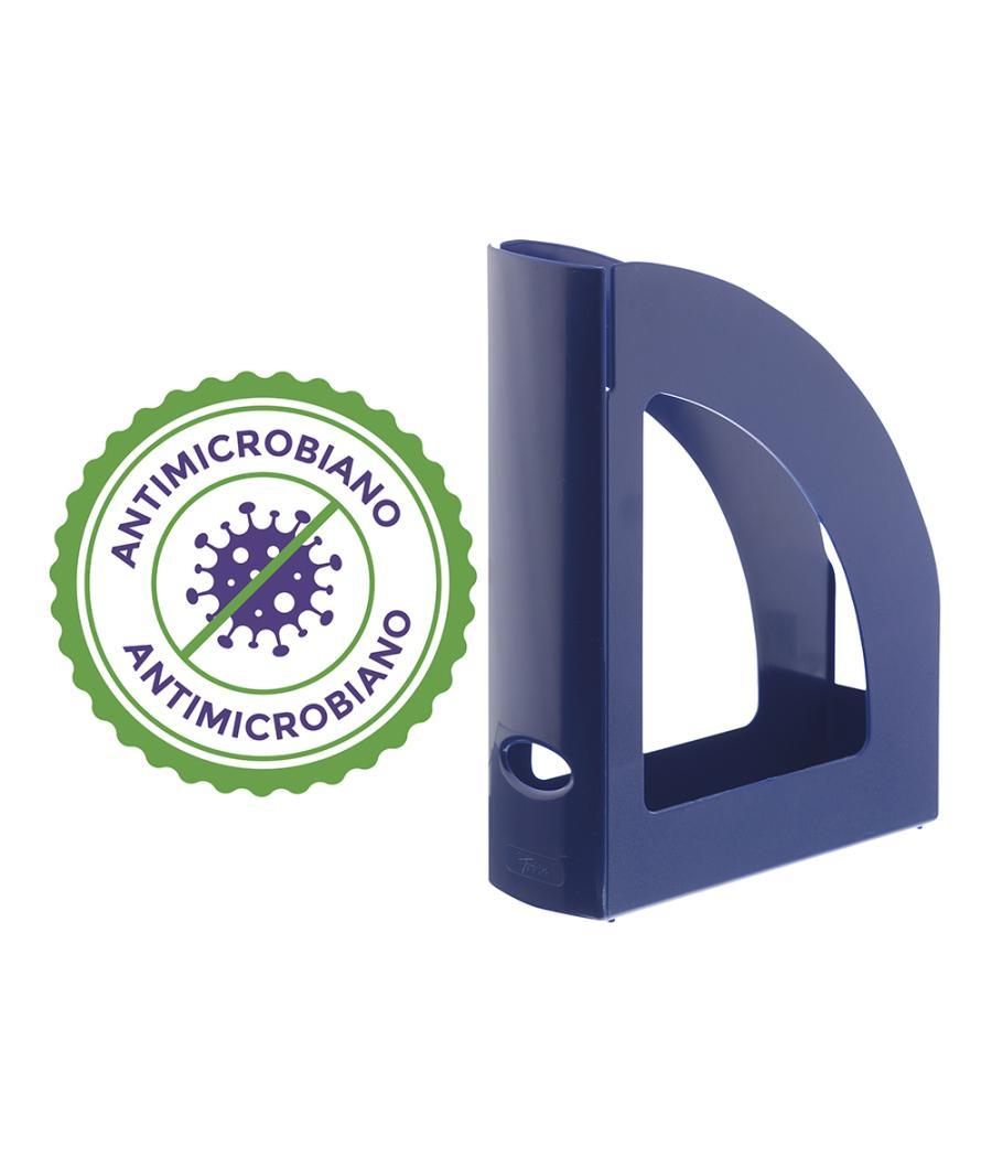 Revistero archivo 2000 antimicrobiano sanitized poliestireno lomo 80 mm azul 250x80x320 mm