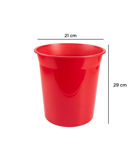 Papelera plástico q-connect rojo translucido 13 litros 275x285 mm