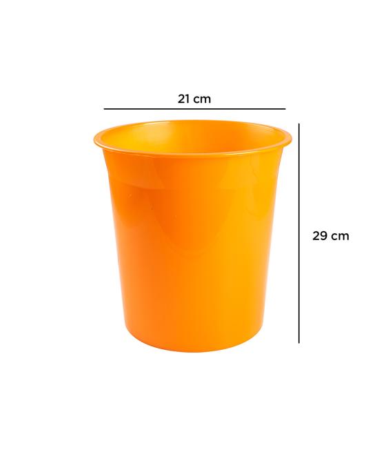 Papelera plástico q-connect naranja translucido 13 litros 275x285 mm