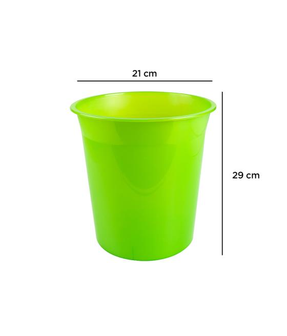 Papelera plástico q-connect verde translucido 13 litros 275x285 mm