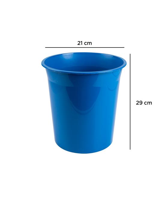 Papelera plástico q-connect azul opaco 13 litros 275x285 mm