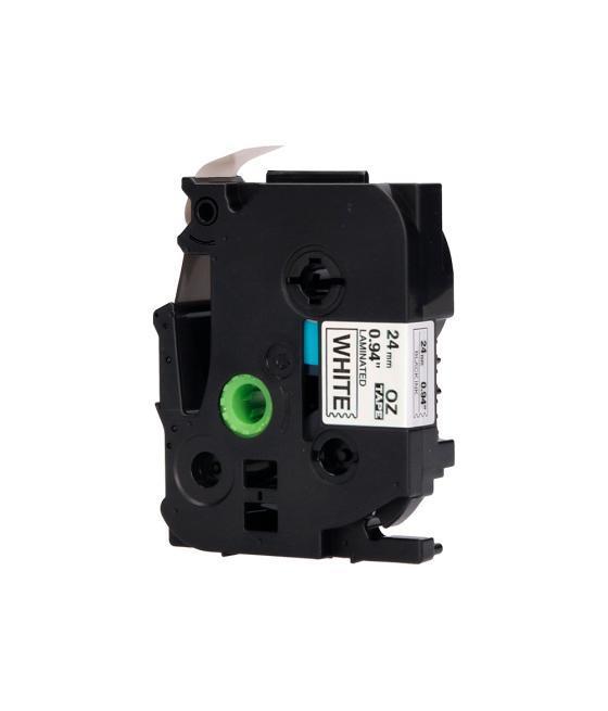 Cinta q-connect tze-251 blanco-negro 24mm longitud 8 mt