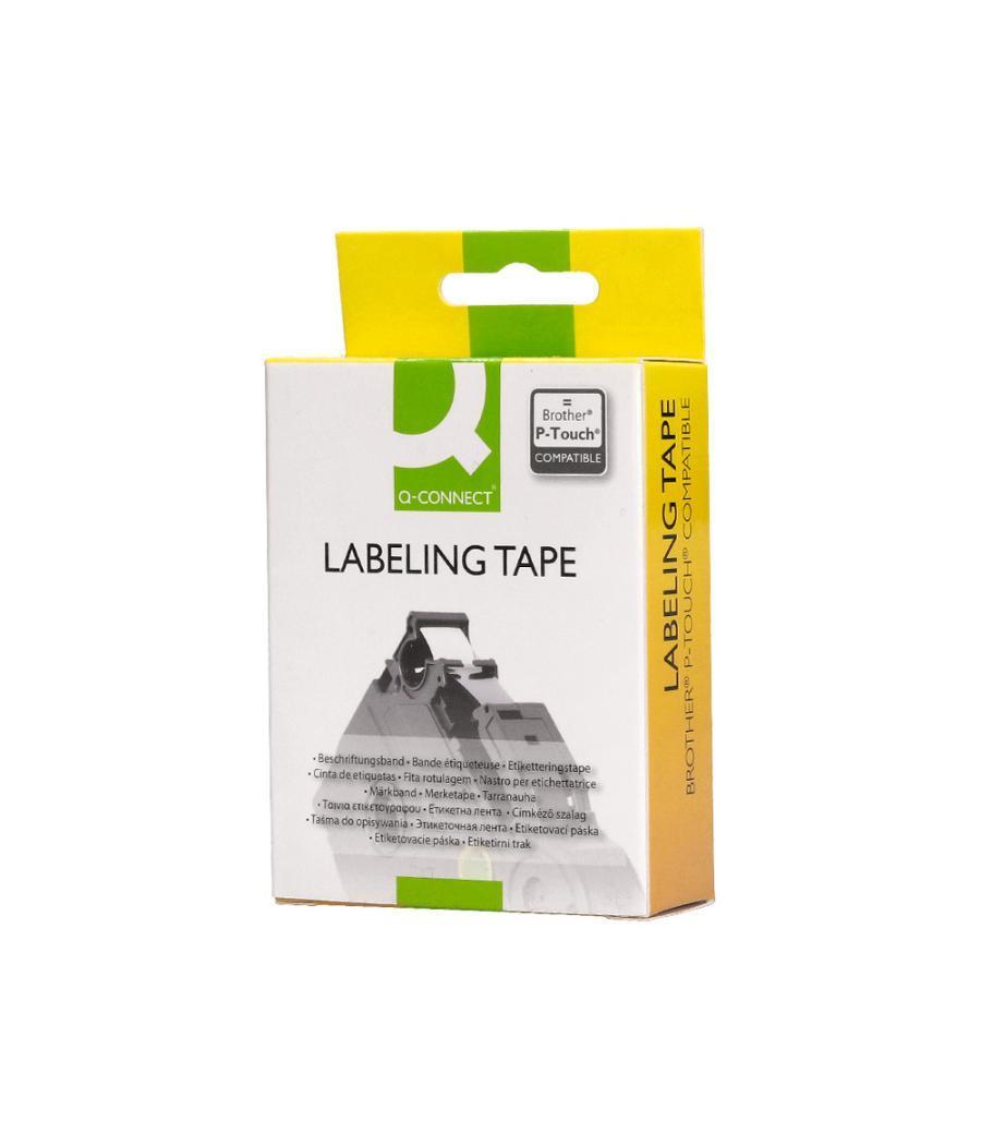 Cinta q-connect tze-251 blanco-negro 24mm longitud 8 mt