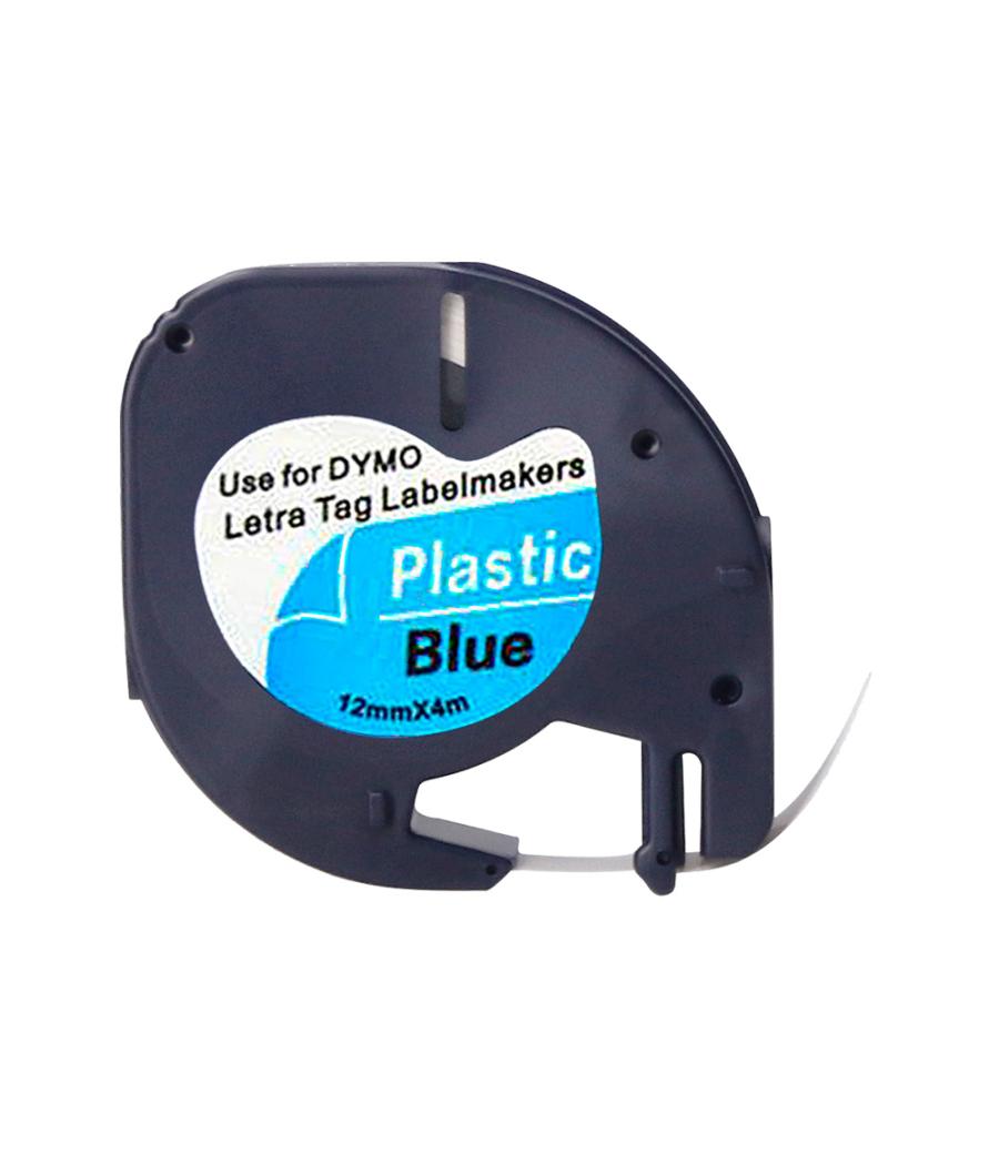 Cinta q-connect 12mm x 4mt negro-ultra azul para maquina letratag