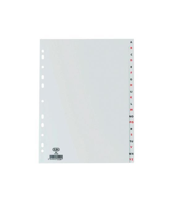 Separador alfabetico elba plástico 120 mc folio 16 taladros a-z gris