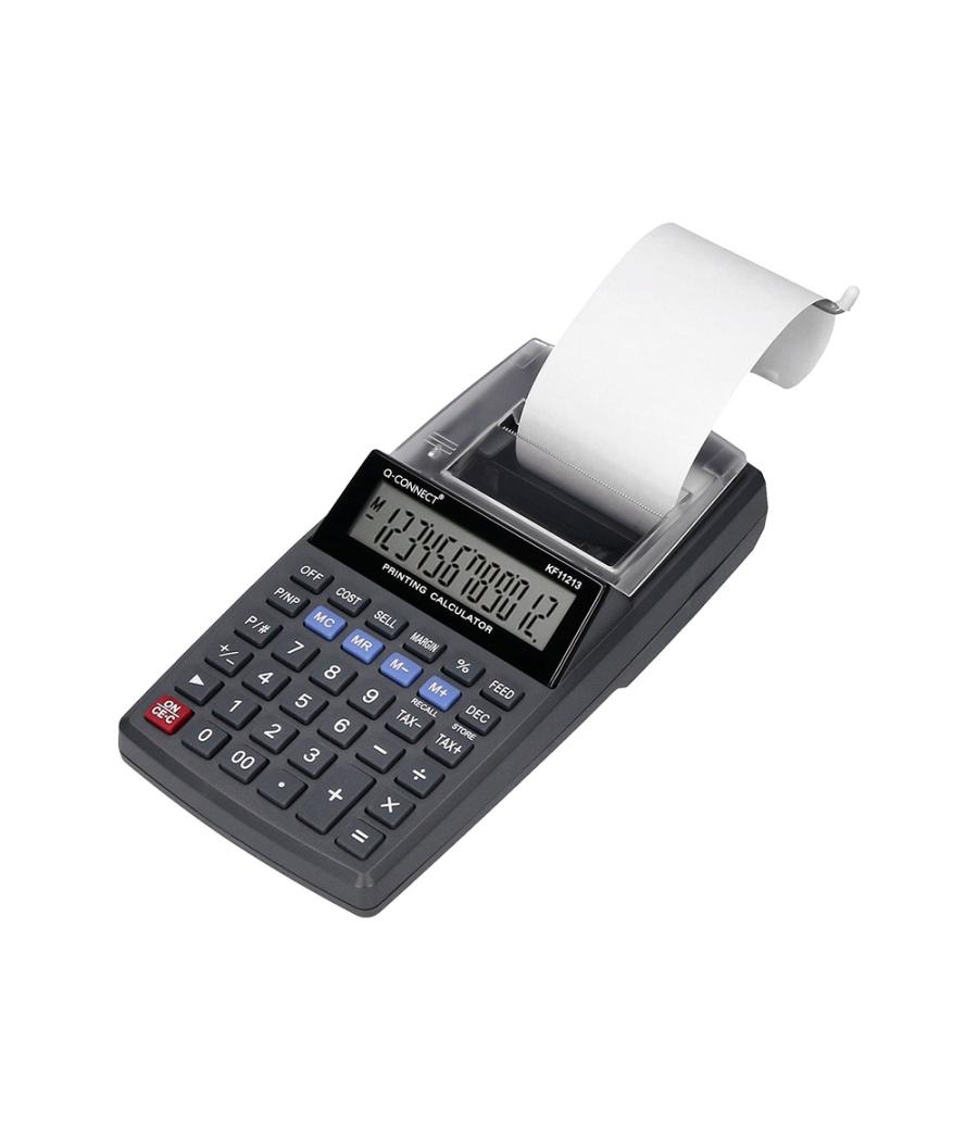 Calculadora q-connect impresora pantalla papel kf11213 12 dígitos tinta azul