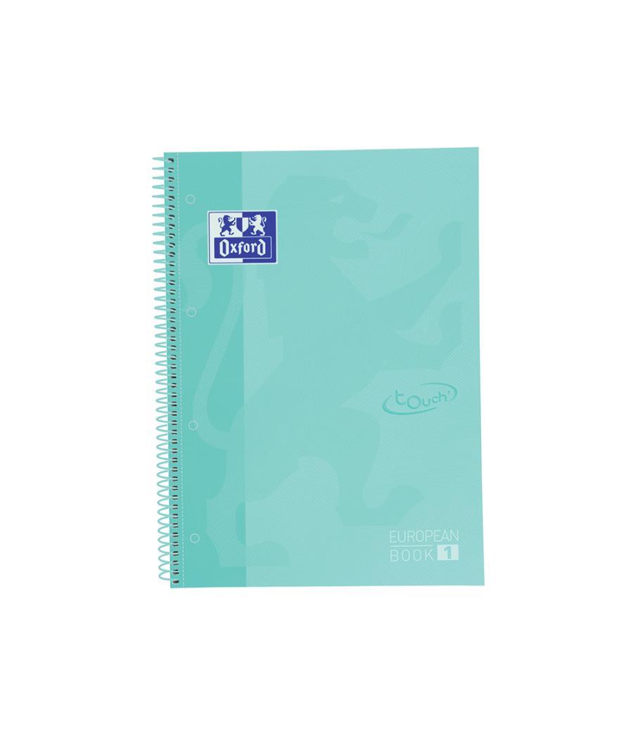 Cuaderno espiral oxford ebook 1 school touch te din a4+ 80 hojas cuadro 5 mm con margen mint pastel