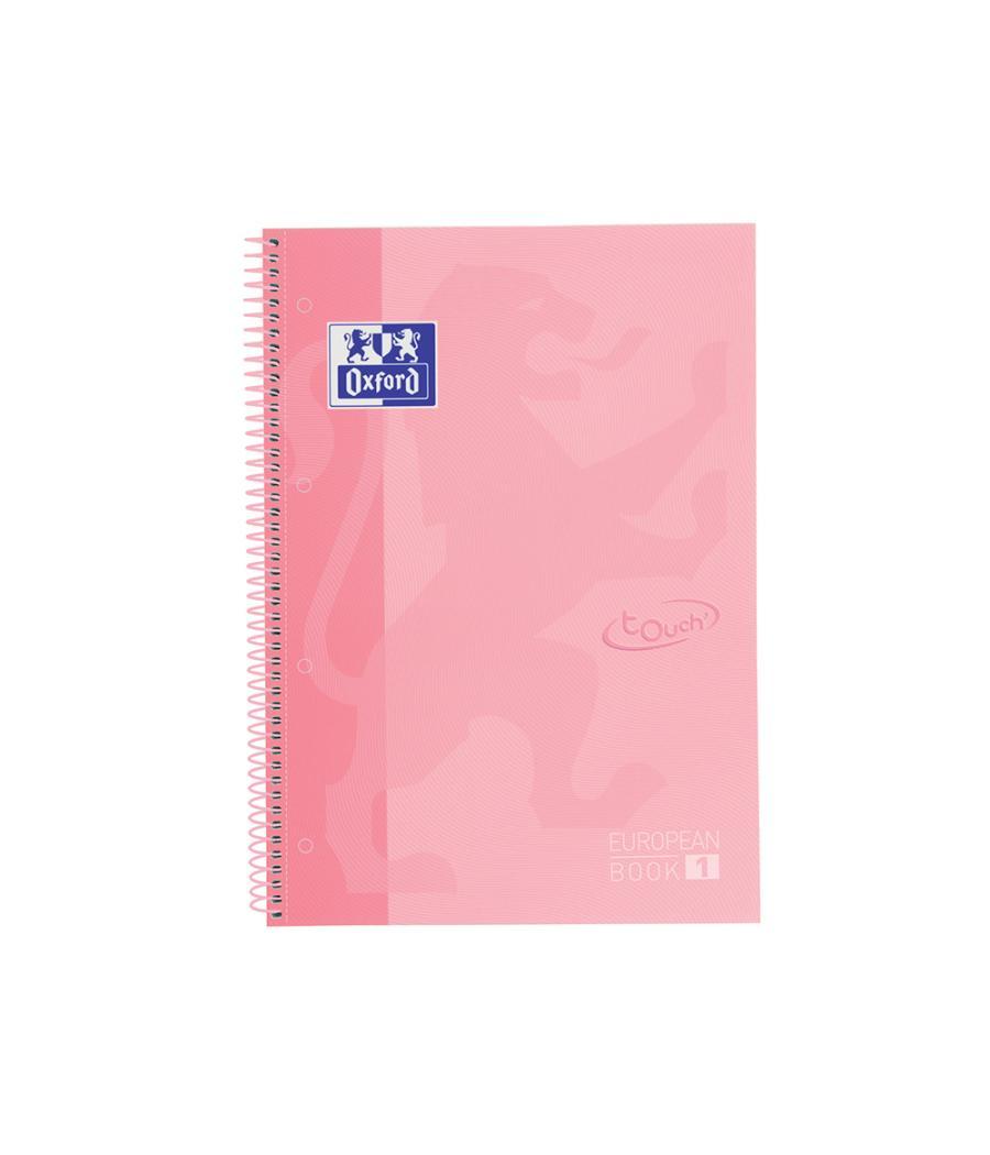 Cuaderno espiral oxford ebook 1 school touch te din a4+ 80 hojas cuadro 5 mm con margen flamingo pastel