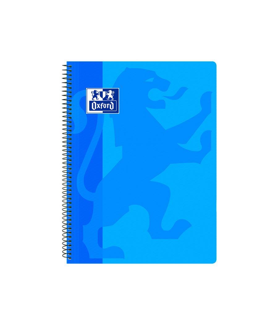 Cuaderno espiral oxford school classic tapa polipropileno folio 80 hojas cuadro 4 mm con margen azul