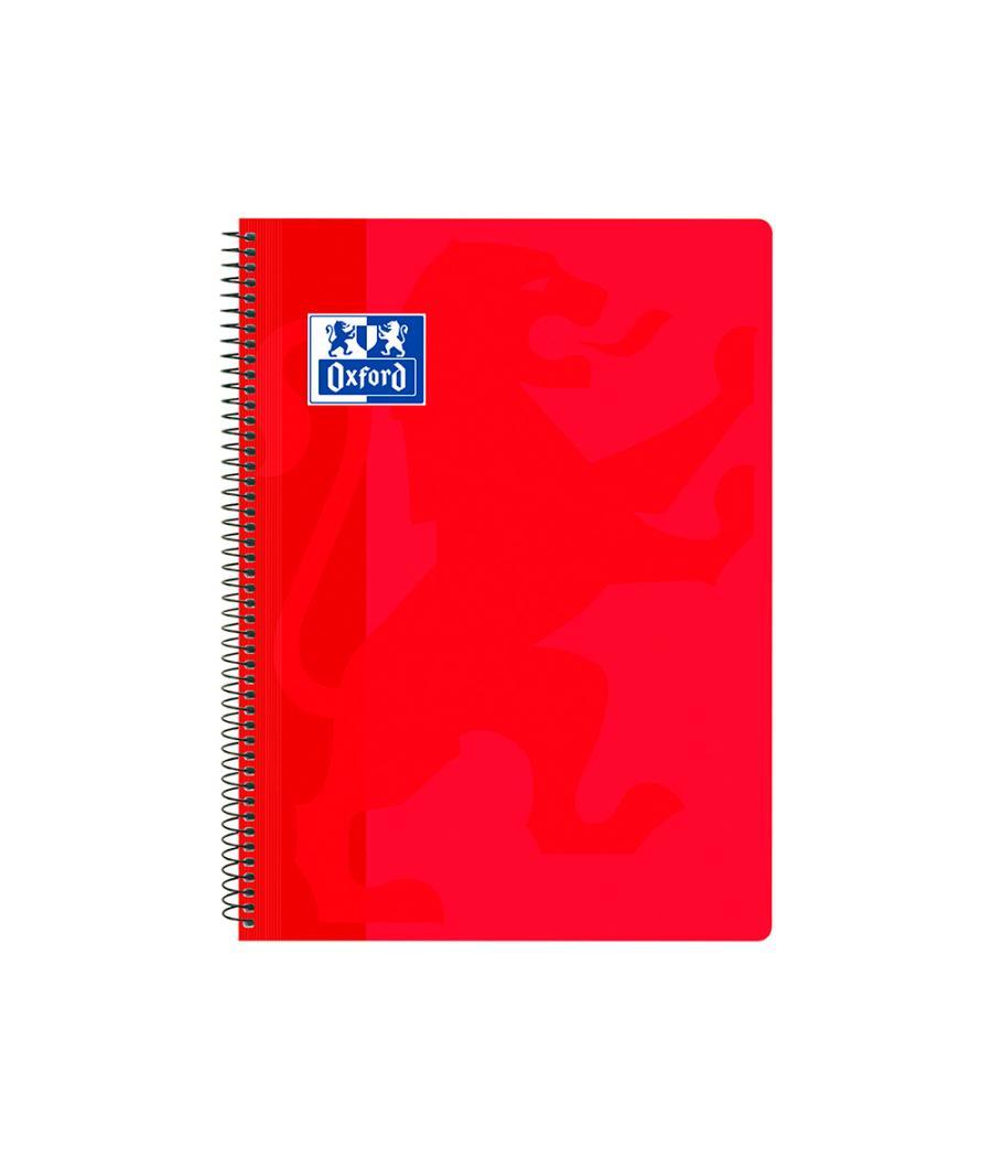 Cuaderno espiral oxford school classic tapa polipropileno folio 80 hojas cuadro 4 mm con margen rojo