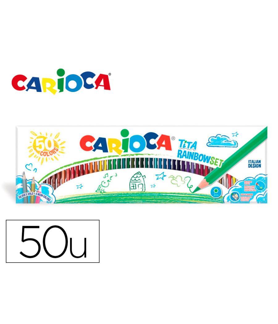 Lápices de colores carioca tita caja de 50 unidades colores surtidos