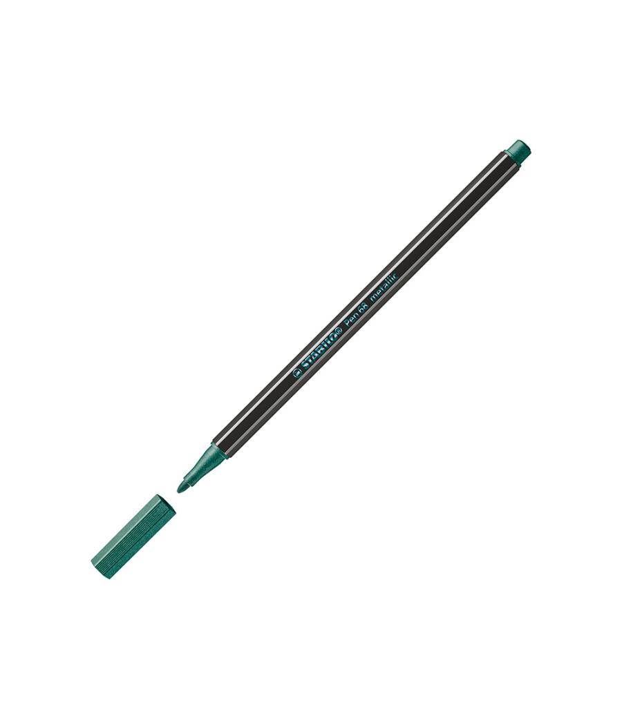 Rotulador stabilo acuarelable pen 68 metélico verde 1 mm
