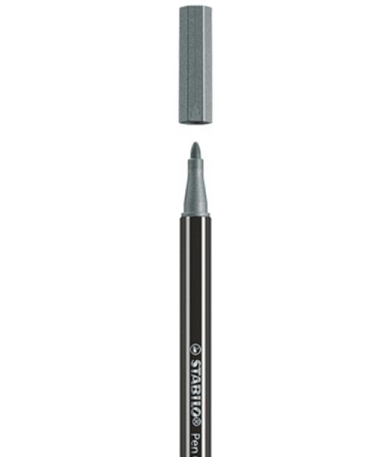 Rotulador stabilo acuarelable pen 68 metélico plata 1 mm