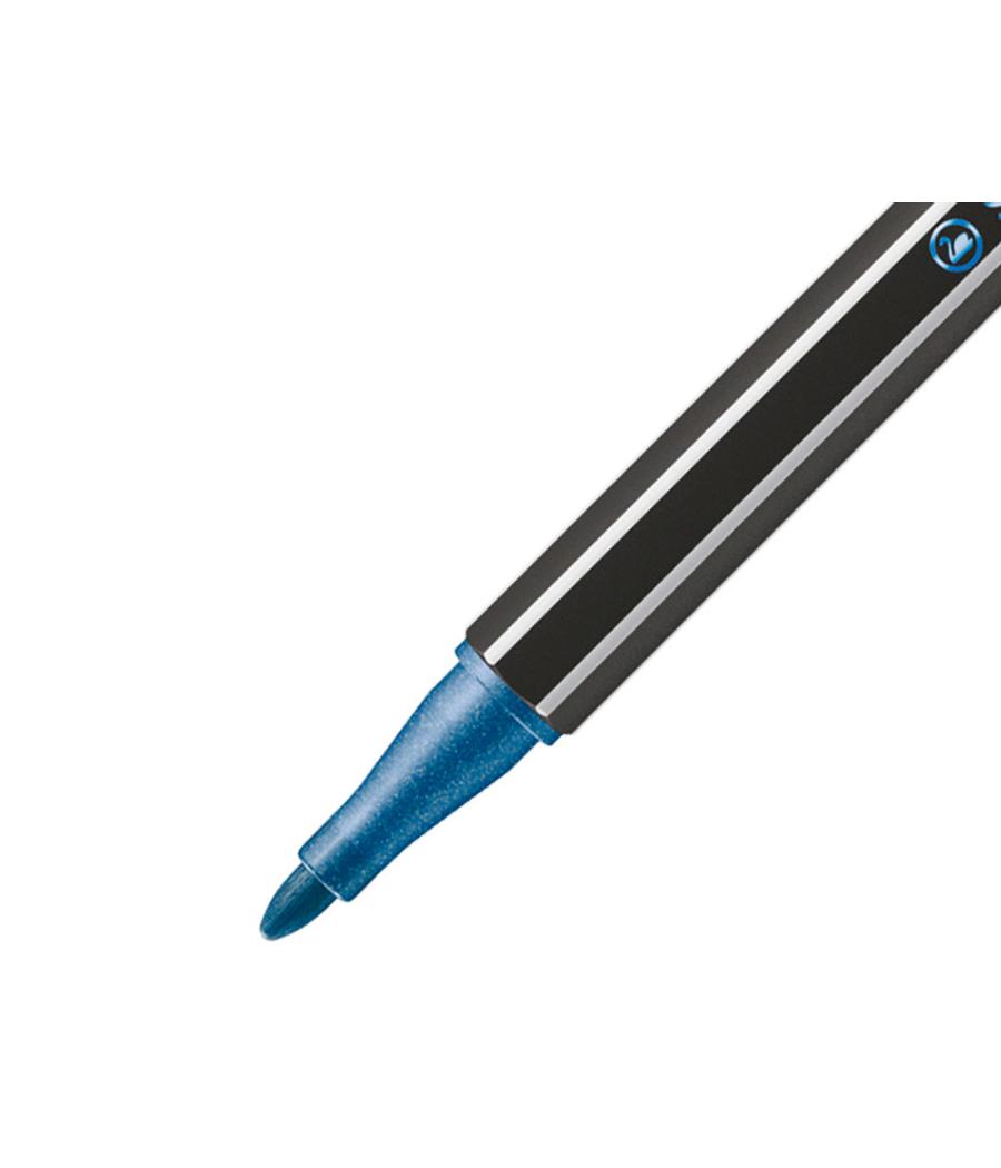 Rotulador stabilo acuarelable pen 68 metélico azul 1 mm