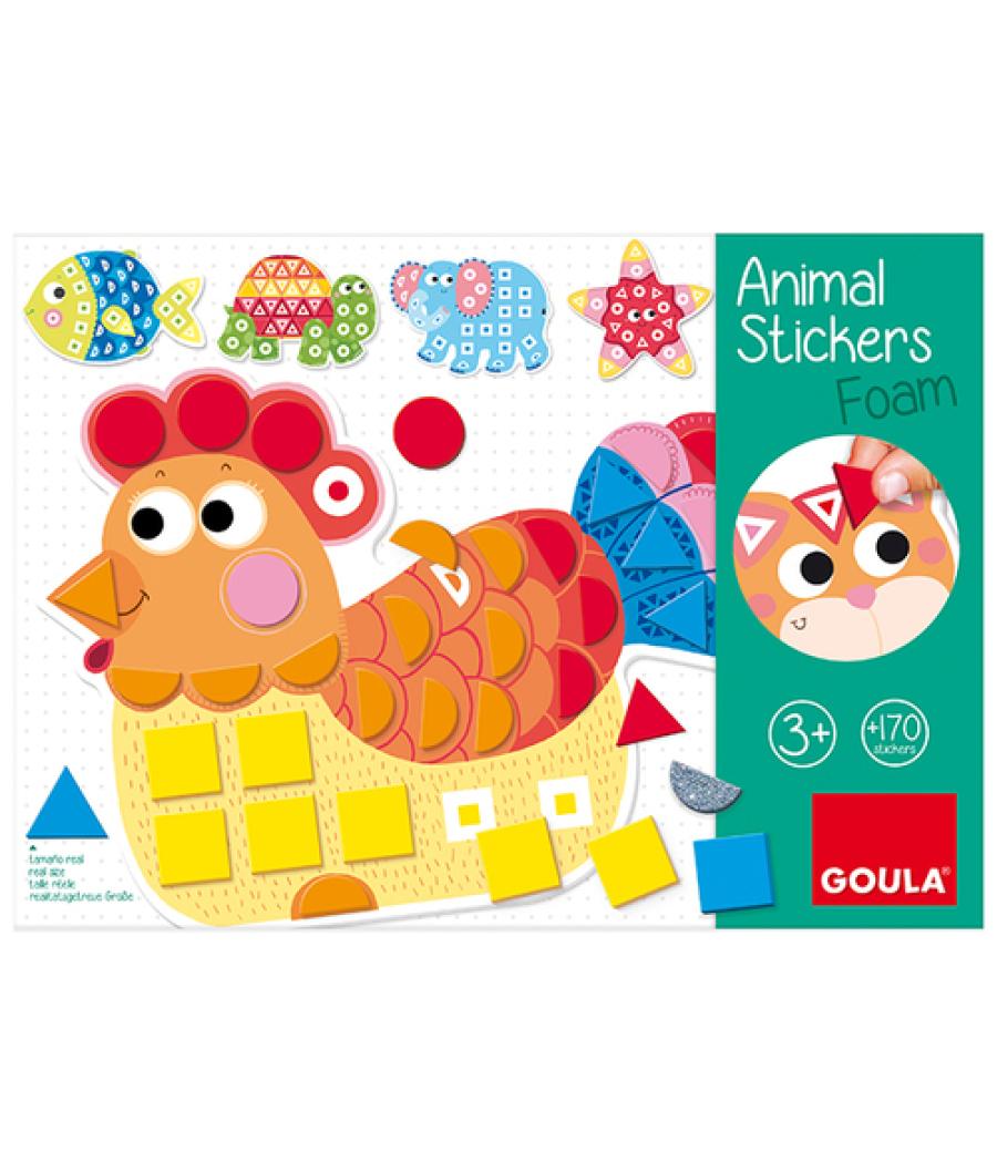 Juego goula didactico animal stickers foam