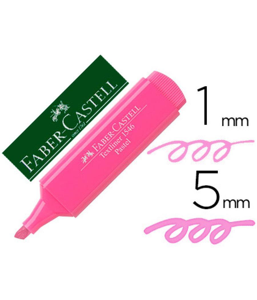 Rotulador faber fluorescente 1546 color pastel rosa