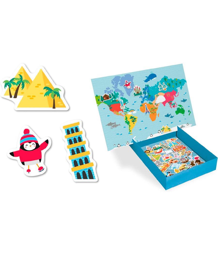 Juego apli didactico magnetico mapa mundi 40 piezas