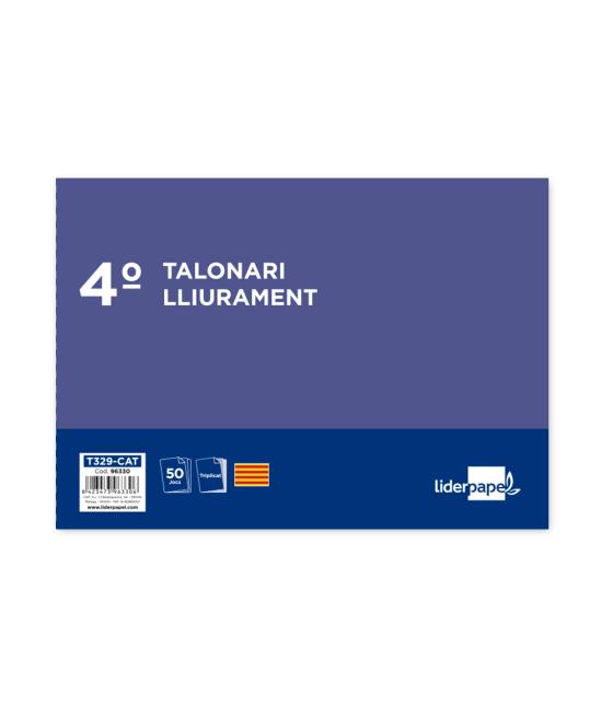 Talonario liderpapel entregas cuarto original y 2 copias t329 apaisado texto en catalán