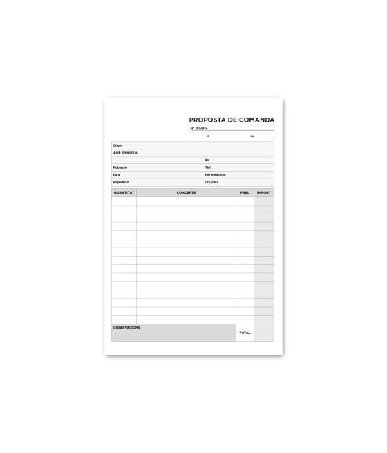 Talonario liderpapel pedidos cuarto original y copia t222 texto en catalán