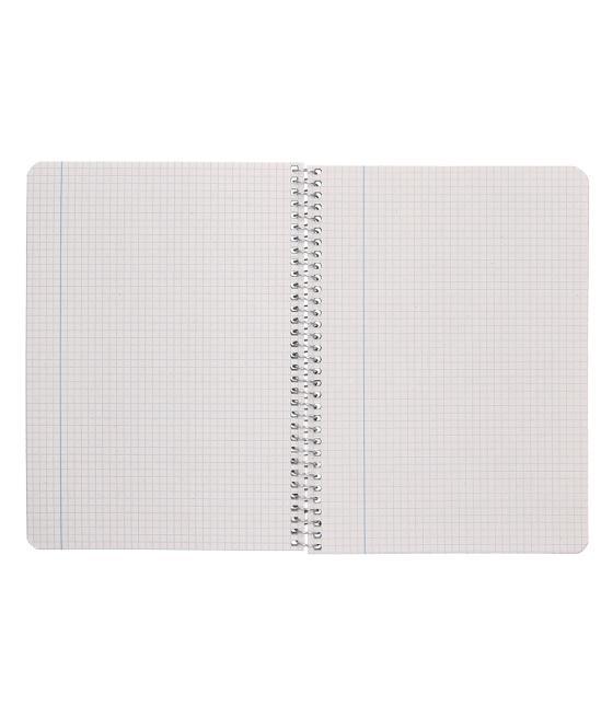 Cuaderno espiral liderpapel cuarto ecouse tapa cartulina kraft 80h papel reciclado 80 grcuadro 4mm