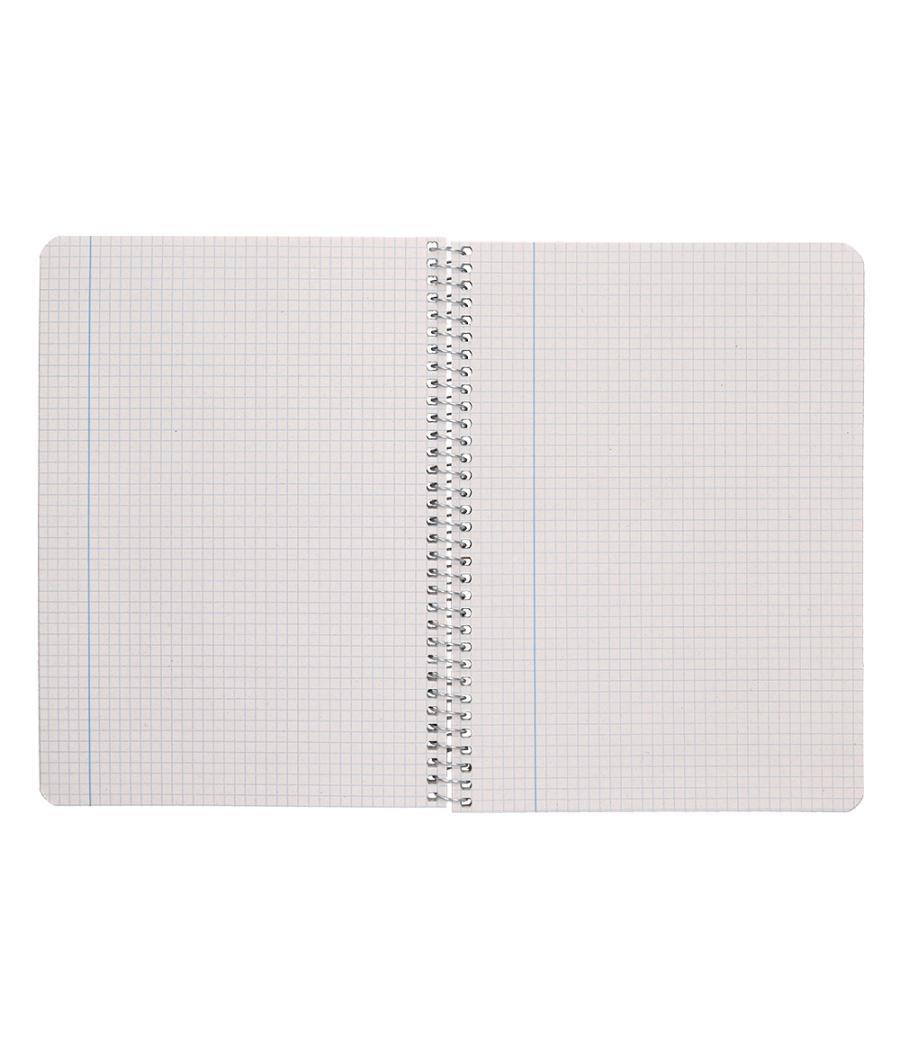 Cuaderno espiral liderpapel cuarto ecouse tapa cartulina kraft 80h papel reciclado 80 grcuadro 4mm