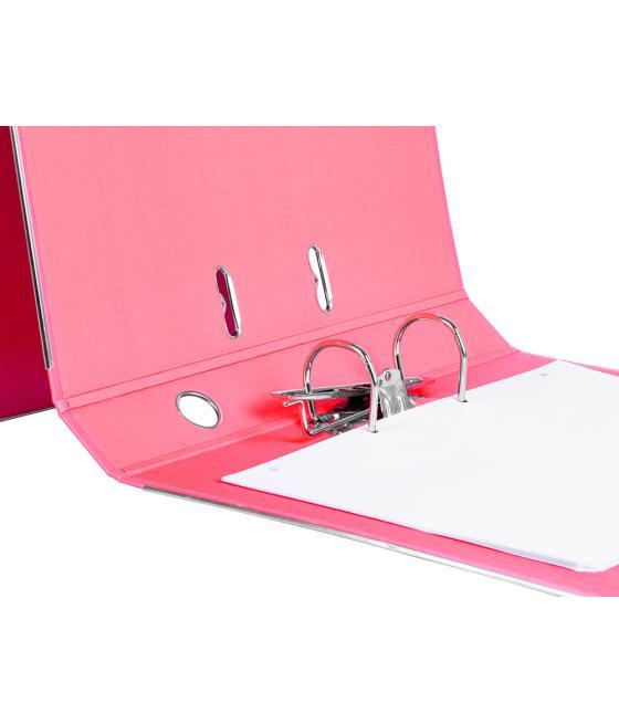 Archivador de palanca liderpapel folio documenta forrado pvc con rado lomo 52 mm rosa compresor metélico