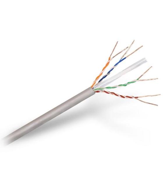 Aisens bobina de cable de red rj45 cat.6 utp rígido awg24 para instalación gris 305m