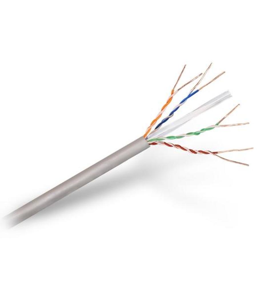 Aisens bobina de cable de red rj45 cat.6 utp rígido awg24 para instalación gris 305m