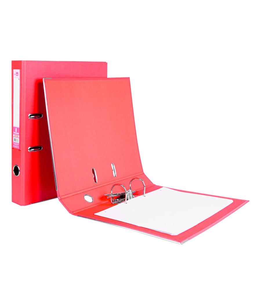 Archivador de palanca liderpapel folio documenta forrado pvc con rado lomo 52 mm rojo compresor metélico